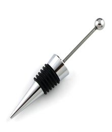 Bar Tool Fancy Gadget Add a bead Jewellery Rhinestone Lampwork Decorative Beaded Wine Bottle Stopper Zinc Alloy Silver Beadable Bott2190605