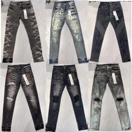 purple jeans designer jeans men pants denim tears Jean Men Black Pants High-end Quality Straight Streetwear Casual Sweatpants skinny jeans f