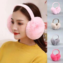 Berets Autumn Winter Warm Earmuffs For Women Men Soft Plush Ear Warmer Foldable Cold Protection Muffs Earflap Cover Bag