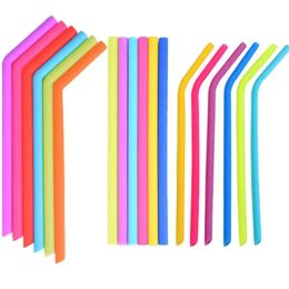 Silicone Straws 24 Styles Food Grade Fold Drinks Recycling Silicone Cocktail Straws Candy Color Straw Party Supplies Straight Curve ZZ