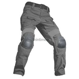 Men's Pants Men Military Tactical Trousers CP Camouflage Multicam Cargo Pant Casual Work Clothing Combat Airsoft Army Green Knee Pads Pants YQ231214