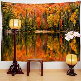 Tapestries Forest Autumn Theme Tapestry Wall Hanging Large Wall Decoration Boho Decor From Wall To Wall Art Hippie Home Decor