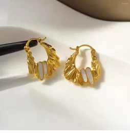 Hoop Earrings Vintage Hong Kong Style Irregular Statement Metallic Ear-rings For 2023 High Quality Danglers