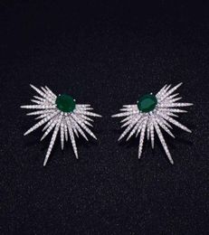 GODKI Brand Popular Luxury Crystal Zircon Stud Spark Shape Flower Earrings Fashion Jewelry for women5333608