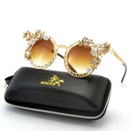 Colour Cat Women Sunglasses Rhinestone Around Female Eyewear Handmade Crystal Diamond Sun Glasses Eyeglass FML281v