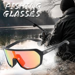 Outdoor Eyewear SCVCN Polarized Fishing Sunglasses Men Beach Glasses Sports UV400 Goggles Road Bike Bicycle Cycling 231212