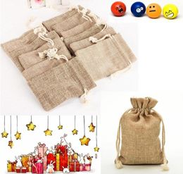 Burlap Jute Sacks Vintage Weddings Parties Favour With Drawstrings Gift Bags Packaging Bag Christmas Party New Arrival8642562