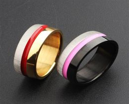 Wedding Rings 8MM Titanium Steel Ring Band Two Tone Epoxy Engagement For Men Business Party Finger Fashion Jewellery Gifts8464930