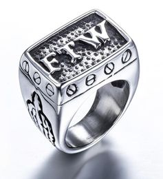 New FTW Punk Mechanical Screw Mens Motor Biker Exquisite Ring Stainless Steel Motorcycle Ring 2 Colour Size 7141145407