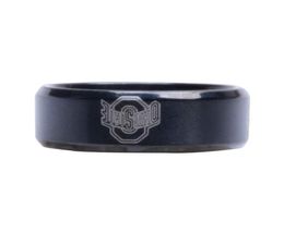 New Arrival Black Ohio State University Sign Stainless Steel Men Ring Male Ring4524267
