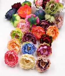 50pcsBag High Quality Silk Artificial Fake Flower Decoration Peony Flower Head Simulation DIY Wedding Family Party Decoration Flo3573076