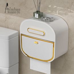 Toilet Paper Holders Paper Towel Holder Roll Paper Storage Waterproof and Super Load-bearing Multi-function Bathroom Drawer Box Toilet Accessories 231212