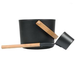 Luxurious Finnish Sauna Aundefinedminum Bucket With Long Handle Spoon Set Matching Ladle Barrel Accessories8575240