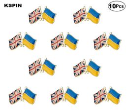 United Kingdom Ukraine Friendship Brooches Lapel Pin Flag badge Brooch Pins Badges 10Pcs a Lot7418162