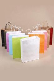 Environment Friendly Kraft Paper Bag Portable Gift Bag with Handles Store Packaging Bag Shopping Bags Gift Wrap WX911663536326