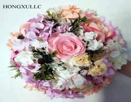 Artificial Flower Ball Rose hydrangea iron flower stand simulation rose wreath silk flowers wedding decorative road leading flower2004258