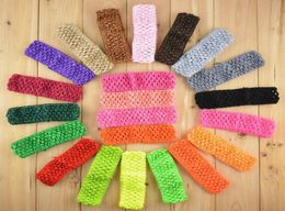50pcsLot 15 Inch Elastic Crochet Headbands Girls Waffle Headwear Diy Children Hair Band Hair Accessories for baby girls6376180