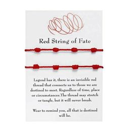 2Pcs 7 Knots Red String Bracelet For Good Luck Amulet For Success And Prosperity Friendship Bracelet299o7139104