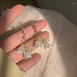 Dangle Earrings 2023 Temperament Green Bell Orchid Earrings-Mori Style Rural Small Fresh Women's Jewellery Gift