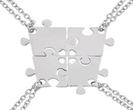 Pendant Necklaces 4 Piece Set Of Good Friends Series Hollow Love Puzzle Geometric Necklace Unisex Friendship BFF Jewellery Selection2046253