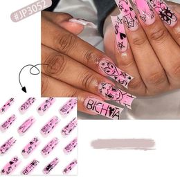 False Nails French Super Long Square Stars Moon Press On Full Cover Love Heart Fake Nials DIY