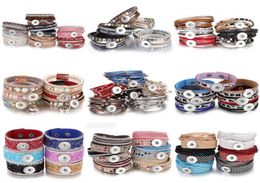 10pcslot Whole Snap Jewelry Bracelets for Women Braided Leather 18mm Snap Bracelet DIY Interchangeable Snap Button Bracelet 25561110