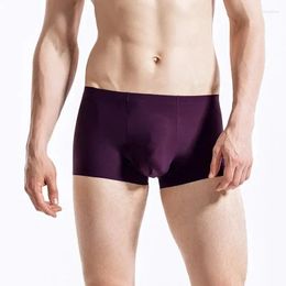 Underpants Mid-waist Seamless Panties Underwear Ice One-piece Silk Summer Men's Shorts Trunk Ultra-thin Boxer