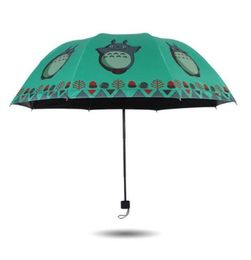 Lovely Totoro Silver Coating Sunshade Umbrella Anti UV SunRain Threefolding Umbrellas 2011045445631