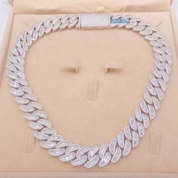 Buss Down Pass Diamond Tester 18mm Big Guy Heavier Iced Out Vvs Baguette Moissanite Diamond Miami Cuban Link Chain