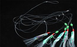 5 PacksLot Sabiki Soft Fishing Lure Rigs Bait Jigs Worn Fake String Crystal Barbed Hook Fish Lures 52 X27933713