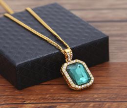 5 Colors Europe and America Hip Hop Jewelry Necklaces Mini Square Ruby Charm Cuban Link For Men Women Nice Gift8985120