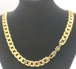 DIY Stamp 18K Gold Filled CubanCurb Link Chain Necklace Miami PT Fully Choker Hip Hop 249334180