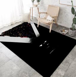 Jianou Black and White Geometry Visual Carpet Living Room Coffee Table Bedroom Floor Mat Home Balcony Study Factory Wholesale