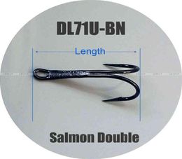 DL71UBN Salmon Double Hooks 100pcs Fishing Hooks 220120220T08913239
