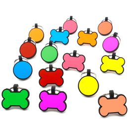 Dog Training Obedience 20Pcs Pet ID Tag Silicone Bone Tags Round Personalized Name Collar Engraved Accessories Telephone Number 231212