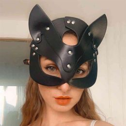 CKMORLS Sexy Leather Harness Eye Erotic Fetish Sex Tools Halloween Masquerade Cosplay Rabbit Face Mask BDSM for Adult Toys317z