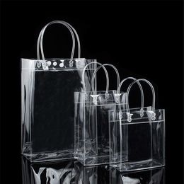 Transparent Plastic Handbags beach Shoulder bag Women Trend Tote Jelly Fashion PVC Clear Bag Shopping Bags for Grocery Tote211k