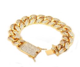 18mm Men Zircon Cuban Link Bracelet Hip Hop Jewelry Gold Thick Heavy Copper Material Iced Out Cz Chain 20039039 2018 Top6845090