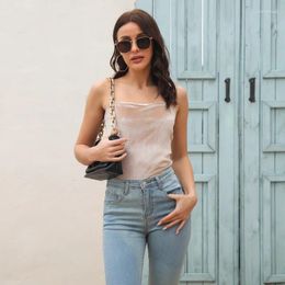 Women's Tanks Crop Top Women Velvet Camisole Tank Outer Wear Backless Vintage Tops 2023 Fashion Sexy Female Clothing