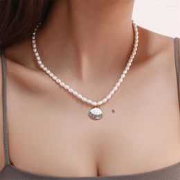 Chains Colorful Natural Pearl Shell Sexy Necklace Pendant Light Luxury Women Girl Clavice Chain Party Gifts For Girls