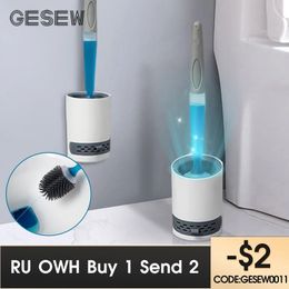 Toilet Brushes Holders GESEW Refill Liquid Silicone Toilet Brush Long Handle Wall-Mounted Cleaning Tools Wash Toilet Artifact Bathroom Accessories 231212
