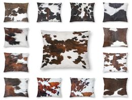 CushionDecorative Pillow Faux Fur Modern Cowhide Texture Pillowcover Decoration Animal Hide Pattern Skin Leather Cushion Cover Th6159840