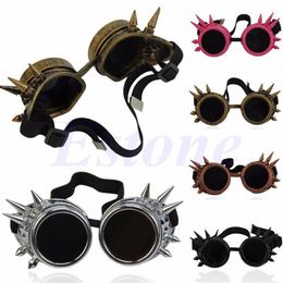 Vintage Retro Victorian Gothic Cosplay Rivet Steampunk Goggles Glasses Welding Punk 5 Colours WY270313111