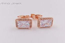 Hot designer jewelry Authentic 925 Sterling Silver Elegance Rose gold diamond Stud Earring Earrings luxury women Valentine day birthday gift 280591CZ8740802