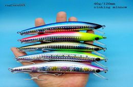 TSURINOYA DW37 5PCSLOT 120MM40g Sinking Minnow Lure Big Hard s Artificial Bait Salt Water Fishing Tackle 2106225968917