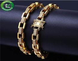 Hip Hop Jewellery Iced Out Cuban Link Chain Luxury Designer Necklace Micro Paved Bling CZ Diamond Gold Chains Men Fashion Wedding Ac6703034