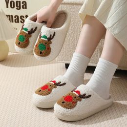 Sandals 2023 Winter Christmas Deer Cotton Slippers Wholesale for Women Home Couples Indoor Warm 231212