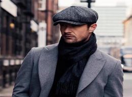 Fashion Wool Newsboy Caps Men Herringbone Flat Caps Gatsby Cap Woollen Driving Hats Vintage Inspired Hat Winter Peaky Blinders Bere5263529