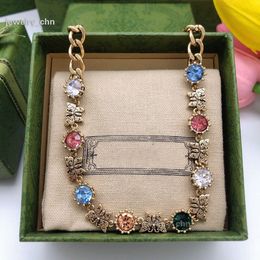 luxury necklace designer for women classic retro vintage butterfly bee pendant necklaces inlaid crystal enamel pearl jewelry mens couples party holiday Gift