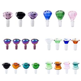 Smoking Pipe Tobacco Dome Bowl Mushroom Style Flower Style 14mm Male Female Colorful Dab Rig Glass Water Bong Bubbler Pipes Glass Bowls